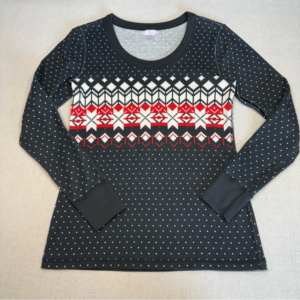 Hanna Andersson Black Organic Cotton Long Sleeve Top - Size Small